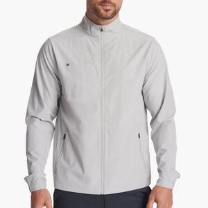 NEW VUORI venture track jacket in platinum linen texture Size XL Gray V536
